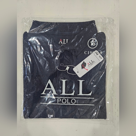 SHORT SLEEVE POLO NAVY BLUE YOUTH Sz 16. School Uniform Special occasion casual - Picture 3 of 3